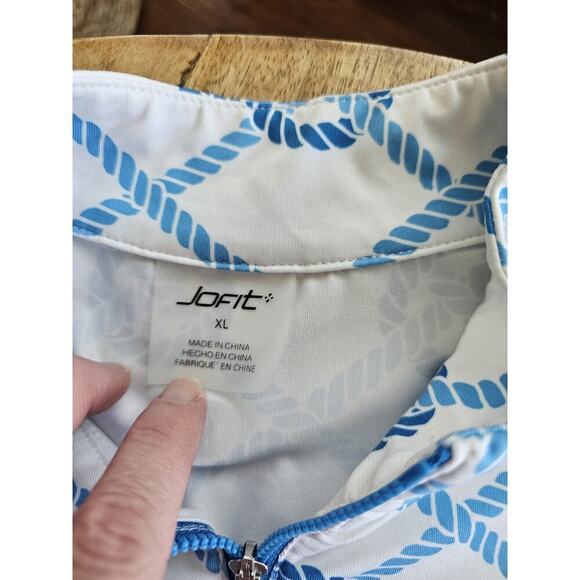 JoFit Sleeveless Mock Neck Performance Golf Shirt Womens Size XL Nautical - Picture 4 of 7